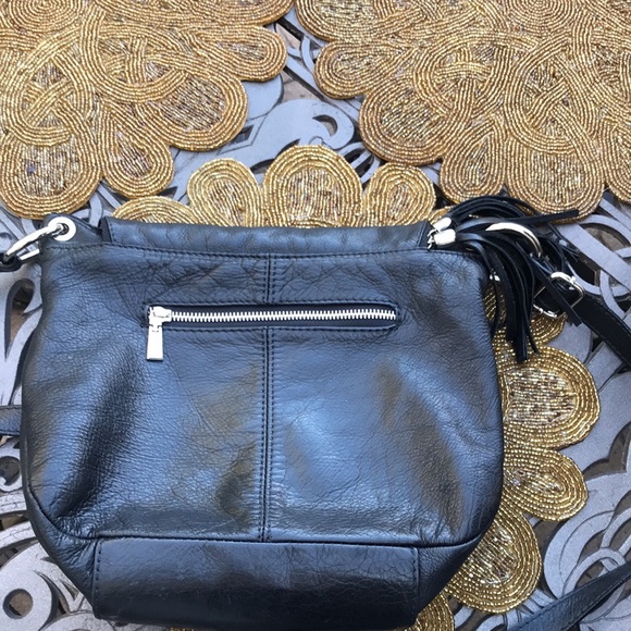 LAVORAZIONE Artigianale Italian Leather Crossbody Motorcycle Purse Fringe Zipper - Picture 10 of 13